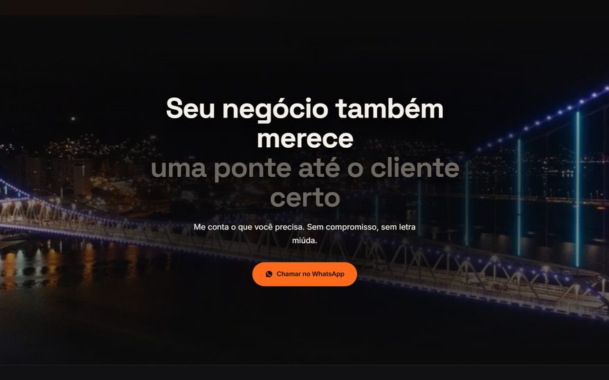 Chamada final do site da Ilha Sites SC